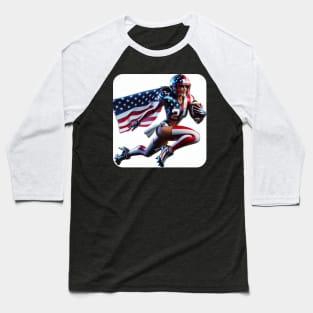 American Woman NFL Football Player #7 Baseball T-Shirt